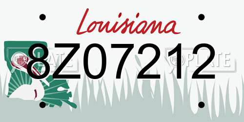 8Z07212 Louisiana License Plate