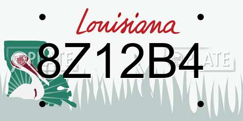 8Z12B4 Louisiana License Plate