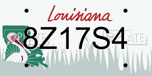 8Z17S4 Louisiana License Plate
