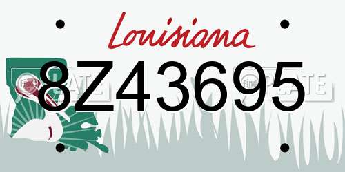 8Z43695 Louisiana License Plate