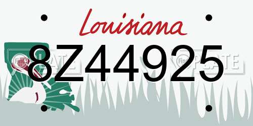8Z44925 Louisiana License Plate