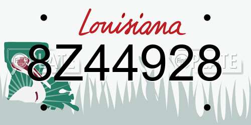 8Z44928 Louisiana License Plate