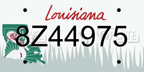 8Z44975 Louisiana License Plate