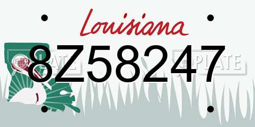 8Z58247 Louisiana License Plate