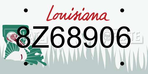8Z68906 Louisiana License Plate