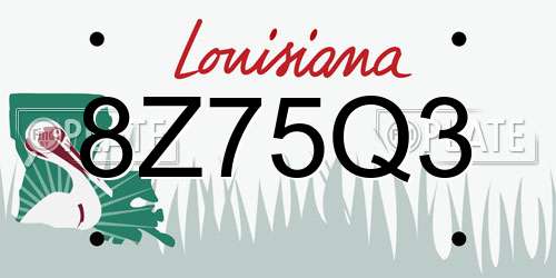 8Z75Q3 Louisiana License Plate