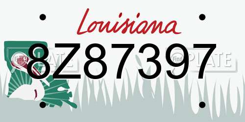 8Z87397 Louisiana License Plate