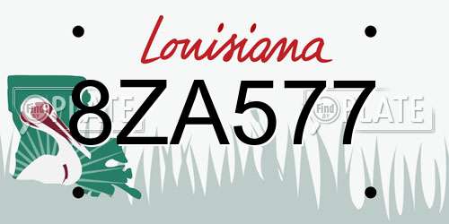 8ZA577 Louisiana License Plate
