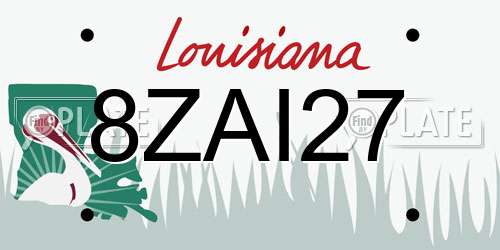 8ZAI27 Louisiana License Plate