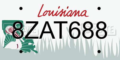 8ZAT688 Louisiana License Plate