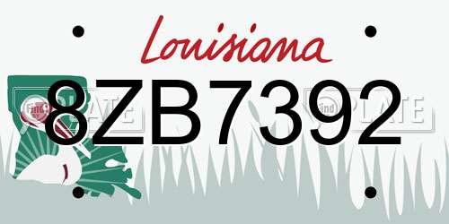 8ZB7392 Louisiana License Plate