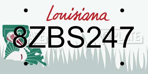 8ZBS247 Louisiana License Plate