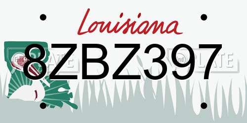 8ZBZ397 Louisiana License Plate