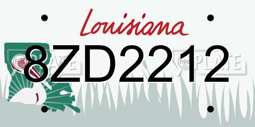 8ZD2212 Louisiana License Plate