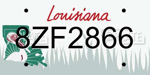 8ZF2866 Louisiana License Plate