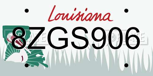 8ZGS906 Louisiana License Plate