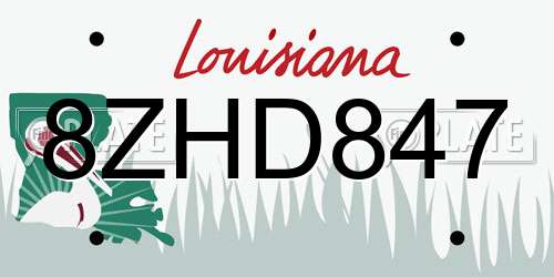 8ZHD847 Louisiana License Plate
