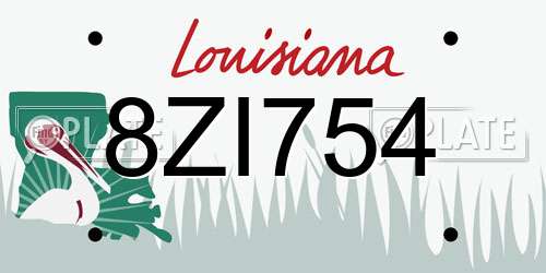 8ZI754 Louisiana License Plate
