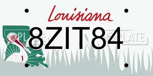 8ZIT84 Louisiana License Plate