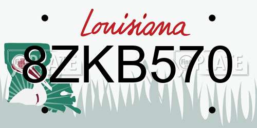 8ZKB570 Louisiana License Plate