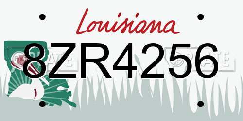 8ZR4256 Louisiana License Plate
