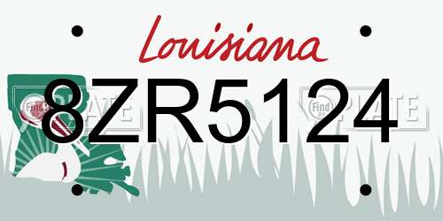 8ZR5124 Louisiana License Plate