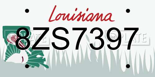 8ZS7397 Louisiana License Plate