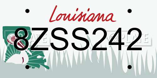 8ZSS242 Louisiana License Plate