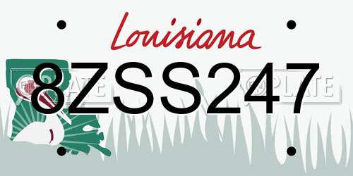 8ZSS247 Louisiana License Plate
