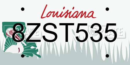 8ZST535 Louisiana License Plate