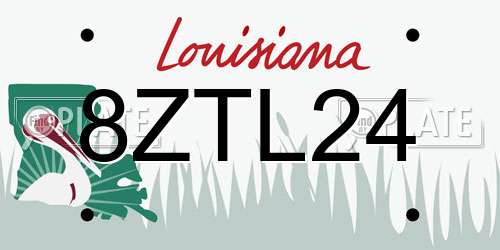 8ZTL24 Louisiana License Plate