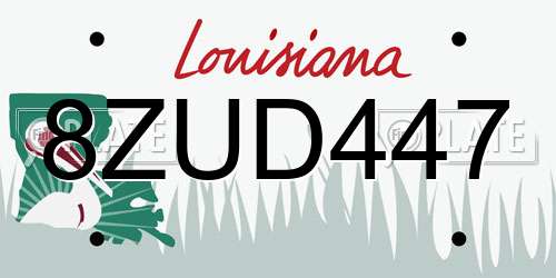 8ZUD447 Louisiana License Plate