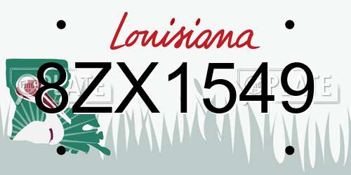 8ZX1549 Louisiana License Plate