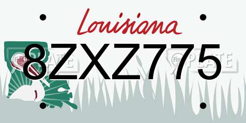 8ZXZ775 Louisiana License Plate