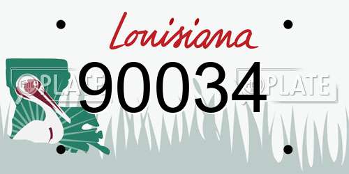 90034 Louisiana License Plate