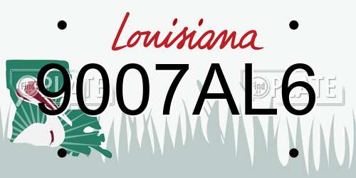 9007AL6 Louisiana License Plate
