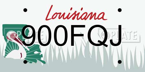 900FQJ Louisiana License Plate