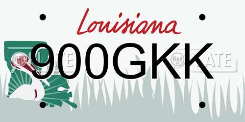 900GKK Louisiana License Plate