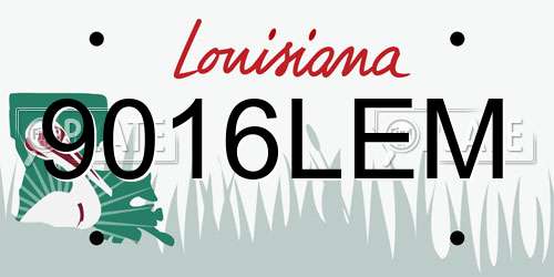 9016LEM Louisiana License Plate