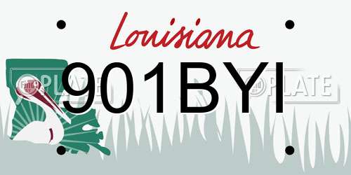 901BYI Louisiana License Plate