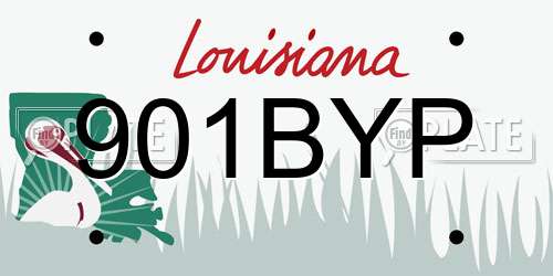 901BYP Louisiana License Plate