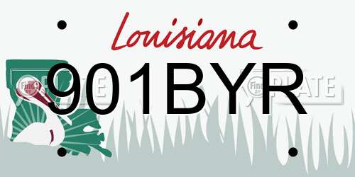 901BYR Louisiana License Plate