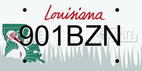 901BZN Louisiana License Plate
