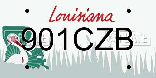 901CZB Louisiana License Plate