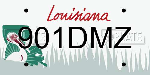 901DMZ Louisiana License Plate