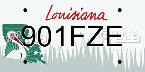 901FZE Louisiana License Plate