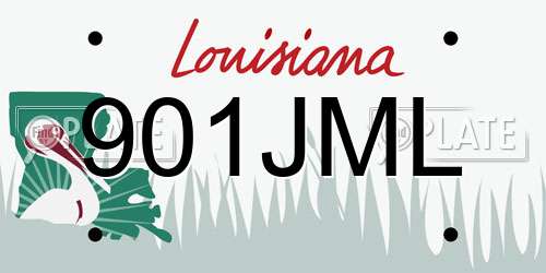 901JML Louisiana License Plate