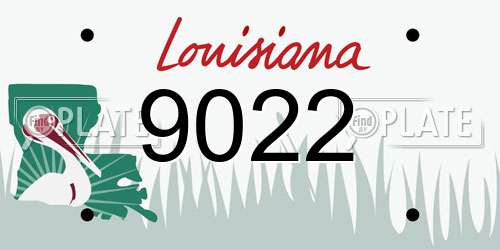 9022 Louisiana License Plate