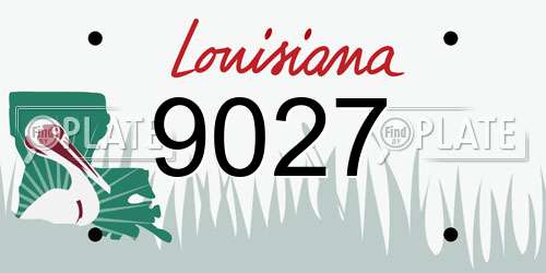 9027 Louisiana License Plate