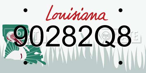 90282Q8 Louisiana License Plate
